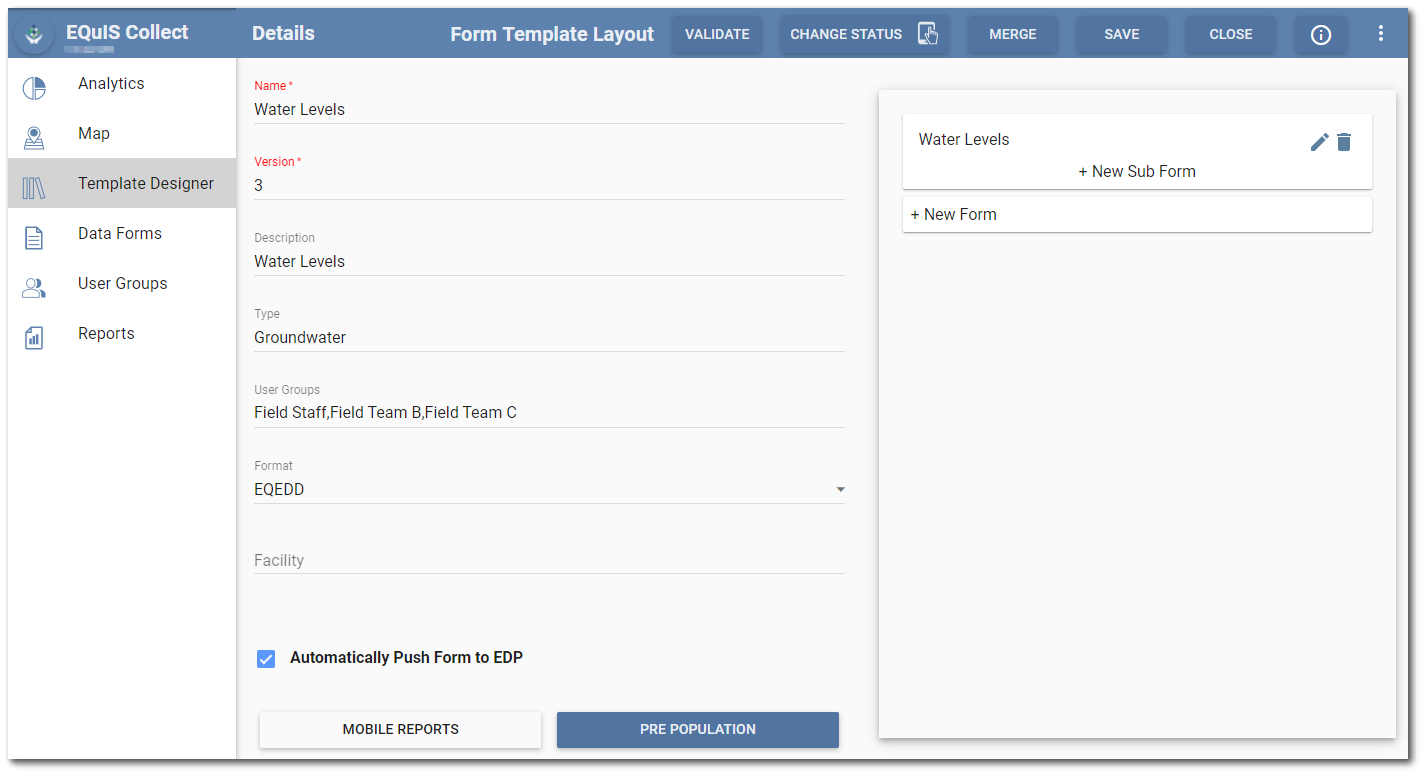 Form Template Layout - Details Left Side