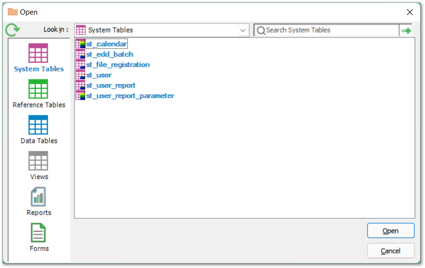 System Tables