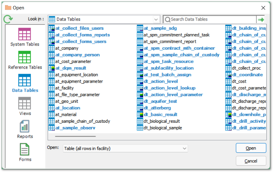 Data Tables